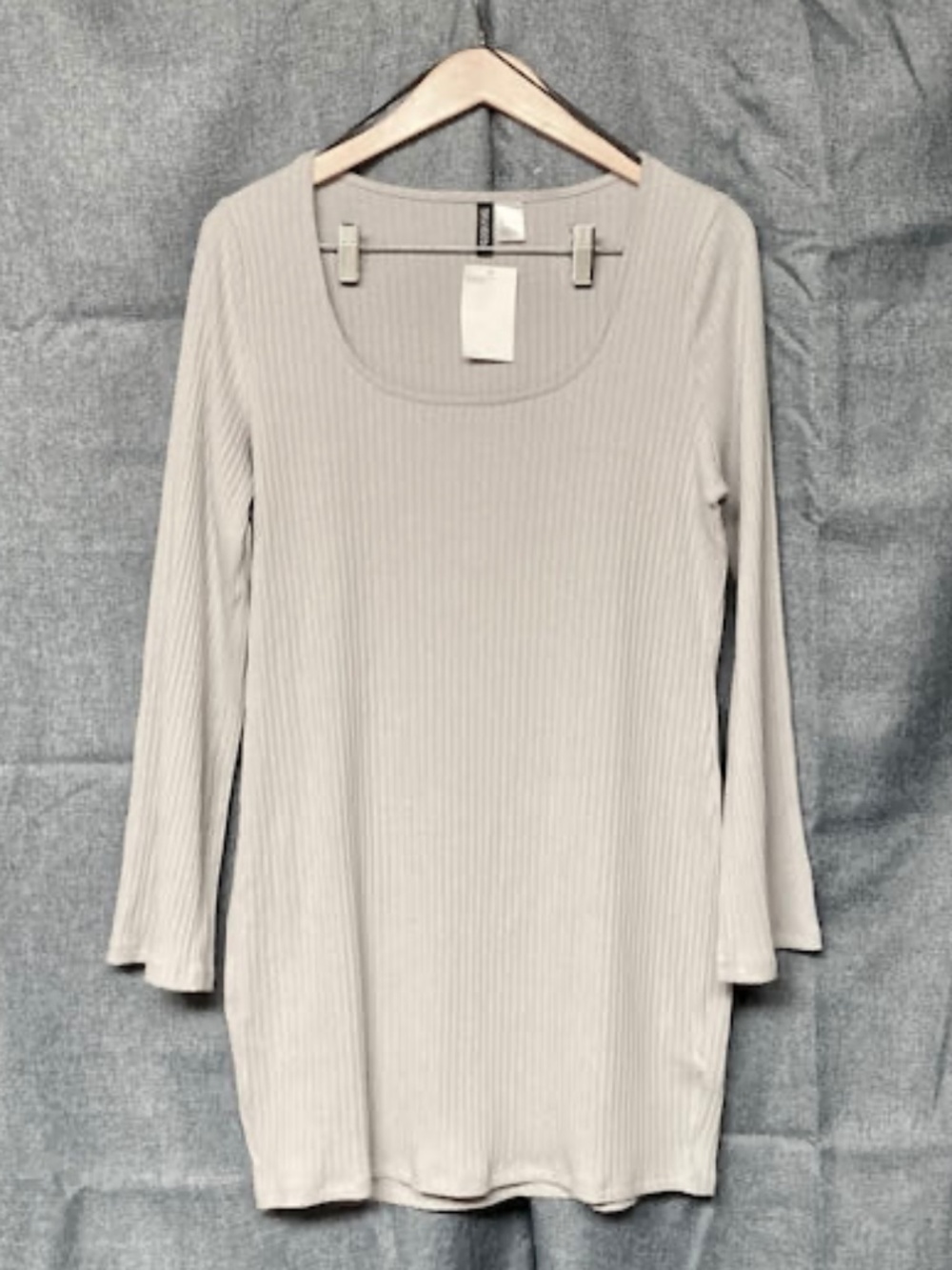 NWT H&M Divided Ribbed Bodycon Mini Dress – Grey – Size XXL